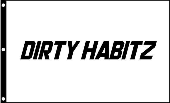 Dirty Habitz Flag - White - 3' x 5'